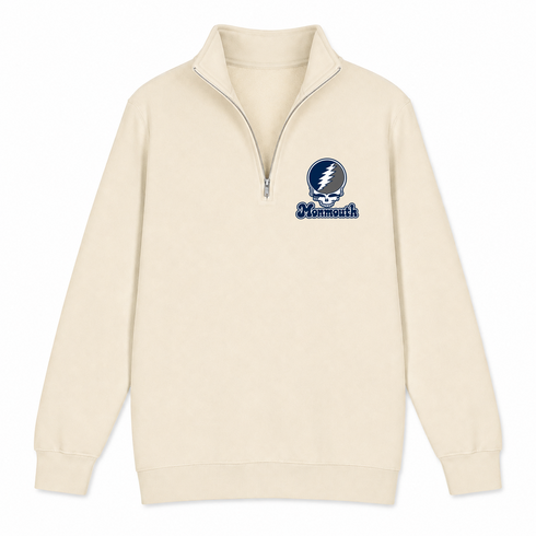 Monmouth Stealie Premium Unisex Quarter-Zip — Design: Monmouth University — Sand