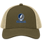 Monmouth Stealie Premium Unisex Trucker Cap — Design: Monmouth University — Moss/Khaki
