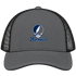 Monmouth Stealie Premium Unisex Trucker Cap — Design: Monmouth University — Charcoal/Black