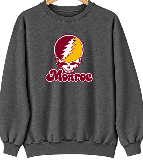 Monroe Stealie Premium Unisex Crewneck — Design: Louisiana Monroe University of — Dark Heather