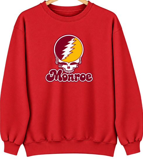 Monroe Stealie Premium Unisex Crewneck — Design: Louisiana Monroe University of — Red