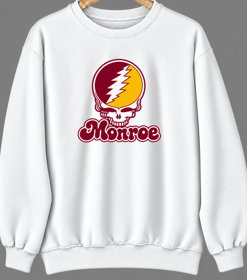 Monroe Stealie Premium Unisex Crewneck — Design: Louisiana Monroe University of — White