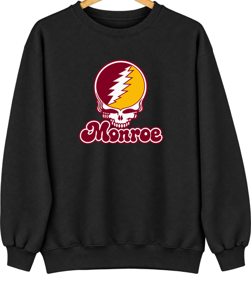 Monroe Stealie Premium Unisex Crewneck — Design: Louisiana Monroe University of — Black