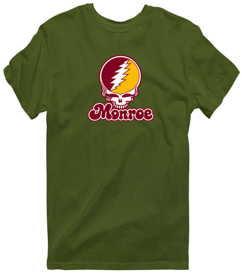 Monroe Stealie Premium Unisex T-Shirt — Design: Louisiana Monroe University of — Military Green
