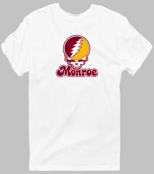 Monroe Stealie Premium Unisex T-Shirt — Design: Louisiana Monroe University of — White