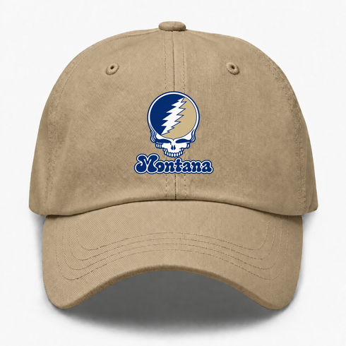 Montana Stealie Premium Unisex Dad Hat — Design: Montana State University — Khaki