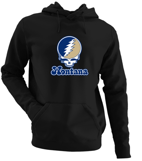 Montana Stealie Premium Unisex Hoodie — Design: Montana State University — Black