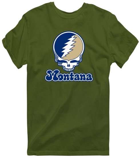Montana Stealie Premium Unisex T-Shirt — Design: Montana State University — Military Green