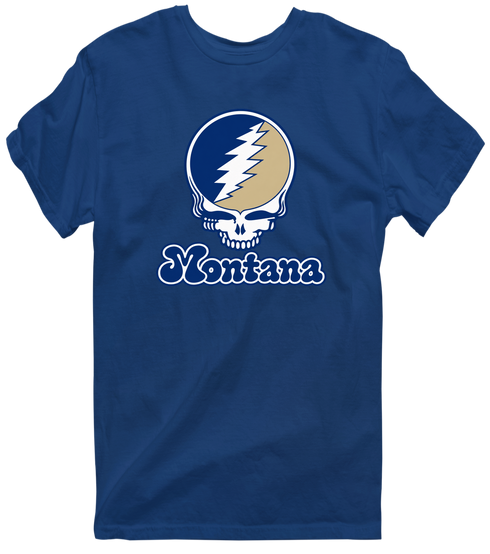 Montana Stealie Premium Unisex T-Shirt — Design: Montana State University — Navy