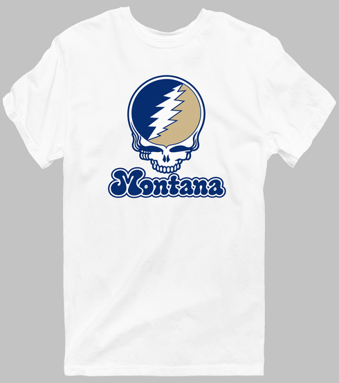 Montana Stealie Premium Unisex T-Shirt — Design: Montana State University — White