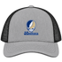 Montana Stealie Premium Unisex Trucker Cap — Design: Montana State University — Heather Grey/Black
