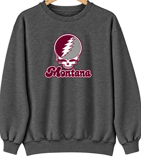Montana Stealie Premium Unisex Crewneck — Design: Montana University of — Dark Heather