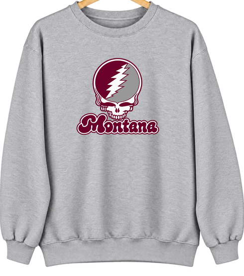 Montana Stealie Premium Unisex Crewneck — Design: Montana University of — Sport Grey