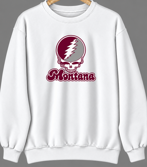 Montana Stealie Premium Unisex Crewneck — Design: Montana University of — White