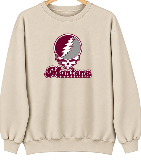 Montana Stealie Premium Unisex Crewneck — Design: Montana University of — Sand