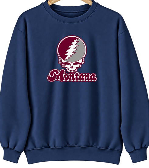 Montana Stealie Premium Unisex Crewneck — Design: Montana University of — Navy