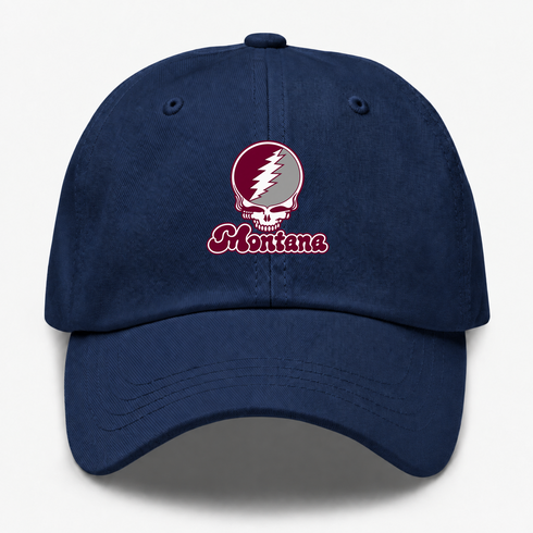 Montana Stealie Premium Unisex Dad Hat — Design: Montana University of — Navy