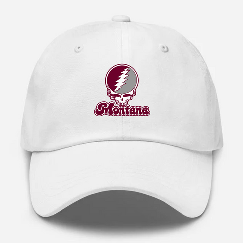 Montana Stealie Premium Unisex Dad Hat — Design: Montana University of — White