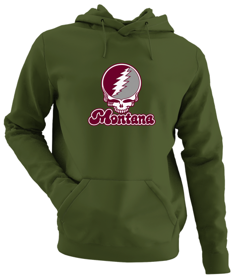 Montana Stealie Premium Unisex Hoodie — Design: Montana University of — Military Green