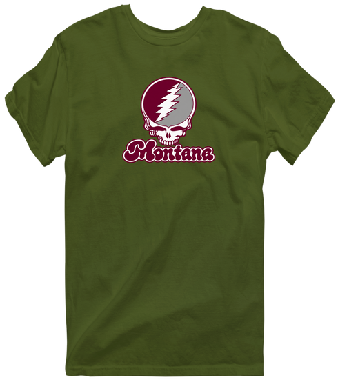 Montana Stealie Premium Unisex T-Shirt — Design: Montana University of — Military Green