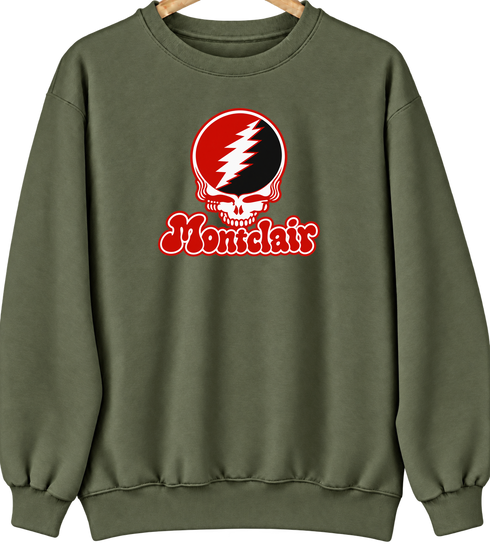 Montclair State Stealie Premium Unisex Crewneck — Design: Montclair State University — Military Green