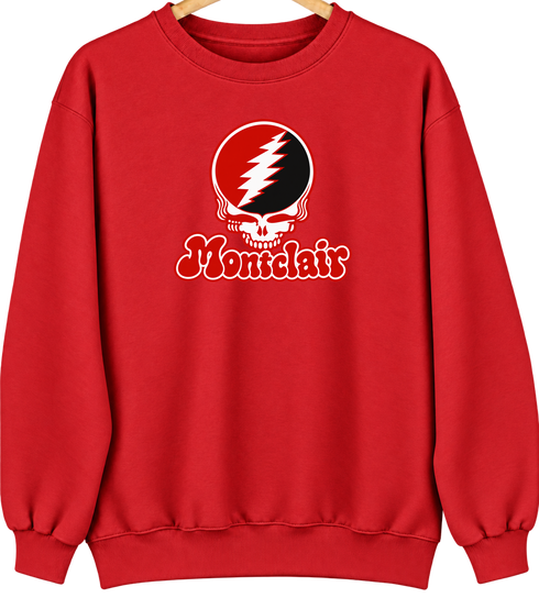 Montclair State Stealie Premium Unisex Crewneck — Design: Montclair State University — Red