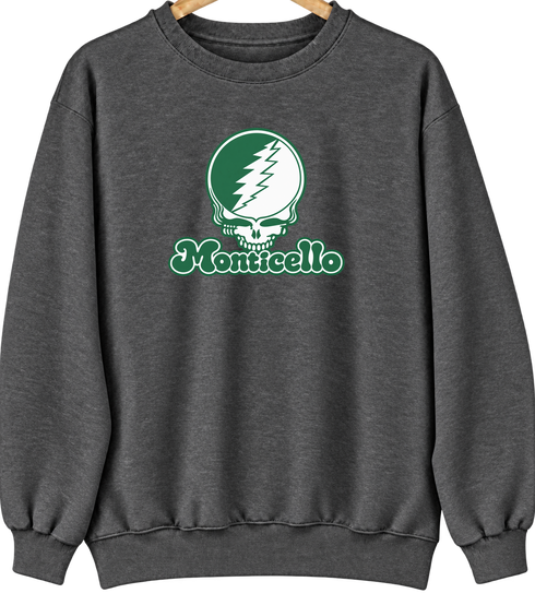 Monticello Stealie Premium Unisex Crewneck — Design: Arkansas at Monticello University of — Dark Heather