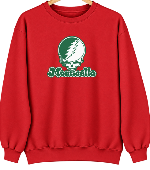 Monticello Stealie Premium Unisex Crewneck — Design: Arkansas at Monticello University of — Red
