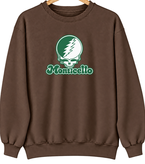 Monticello Stealie Premium Unisex Crewneck — Design: Arkansas at Monticello University of — Brown