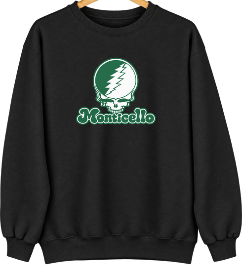 Monticello Stealie Premium Unisex Crewneck — Design: Arkansas at Monticello University of — Black