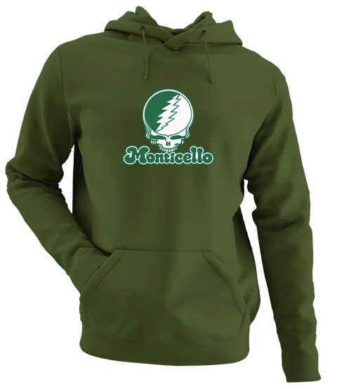 Monticello Stealie Premium Unisex Hoodie — Design: Arkansas at Monticello University of — Military Green