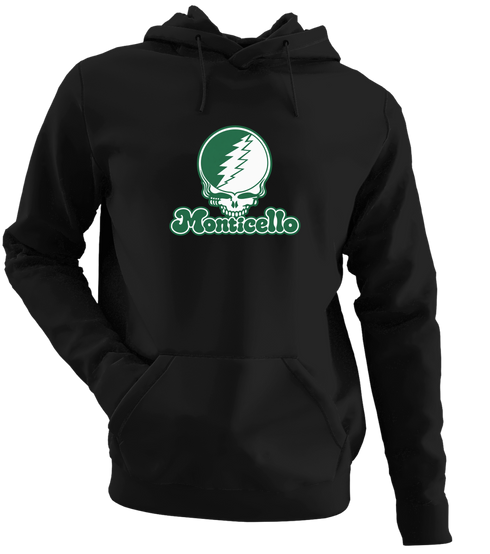 Monticello Stealie Premium Unisex Hoodie — Design: Arkansas at Monticello University of — Black