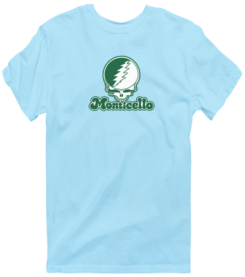 Monticello Stealie Premium Unisex T-Shirt — Design: Arkansas at Monticello University of — Light Blue