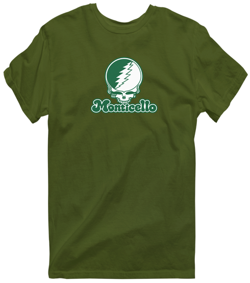 Monticello Stealie Premium Unisex T-Shirt — Design: Arkansas at Monticello University of — Military Green