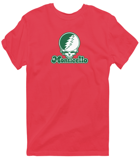 Monticello Stealie Premium Unisex T-Shirt — Design: Arkansas at Monticello University of — Heather Red
