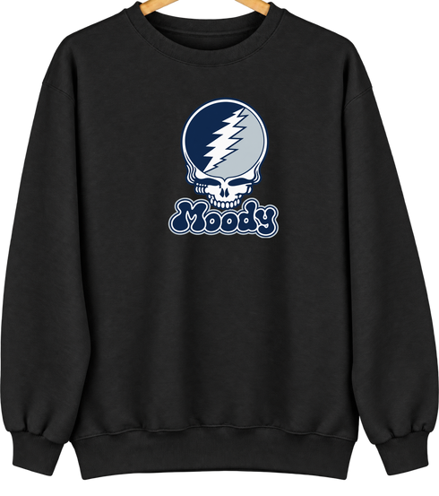 Moody Stealie Premium Unisex Crewneck — Design: Moody — Black