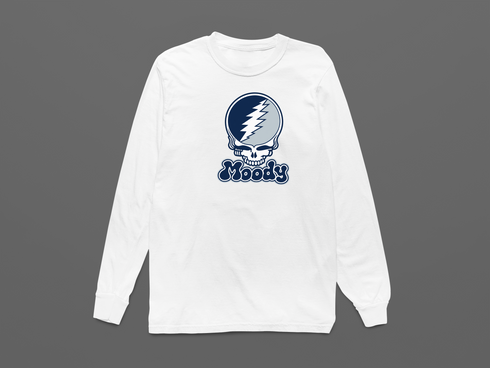 Moody Stealie Premium Unisex Long-Sleeve — Design: Moody — White