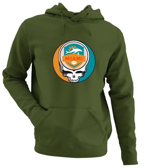 Miami Football - Premium Grateful Dead Hoodie - Military Green - 7