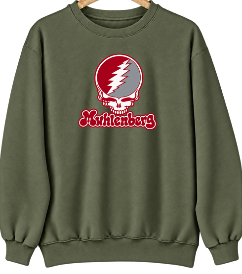 Muhlenberg Stealie Premium Unisex Crewneck — Design: Muhlenberg College — Military Green