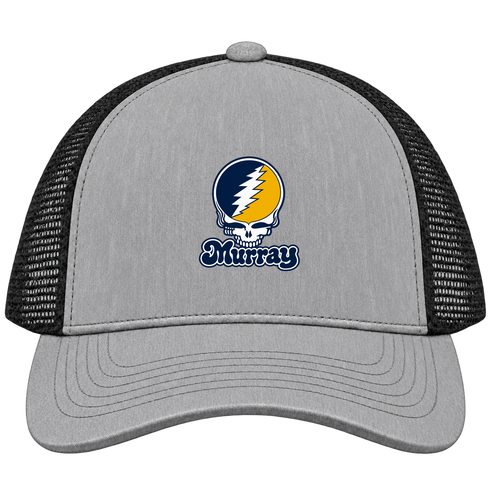 Murray Stealie Premium Unisex Trucker Cap — Design: Murray State University — Heather Grey/Black
