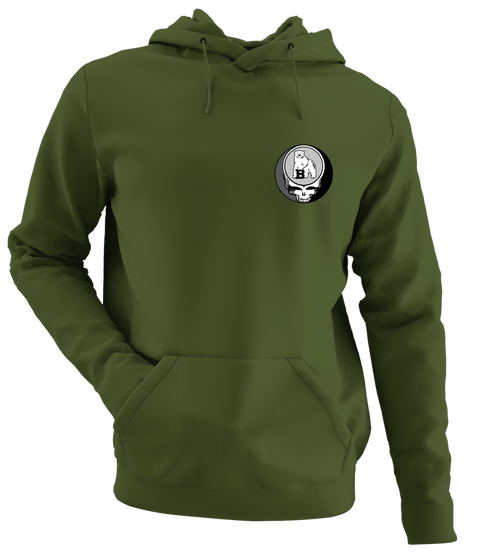 Bowdoin - Premium Grateful Dead Left Chest Hoodie - Military Green - 7