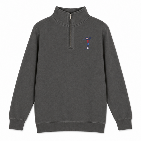 Golfin' Jerry - Life is dead.® - Premium Grateful Dead Quarter-Zip Pullover - Charcoal - 5
