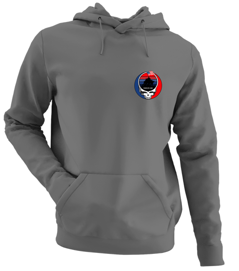 America 250 Iwojima Stealie - Life is dead.® - Premium Grateful Dead Left Chest Hoodie - Charcoal