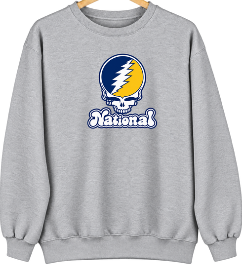 National Stealie Premium Unisex Crewneck — Design: National University — Sport Grey