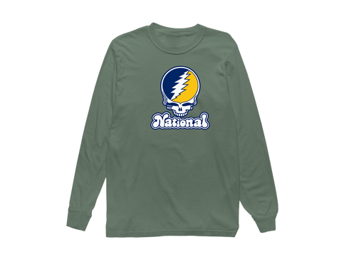 National Stealie Premium Unisex Long-Sleeve — Design: National University — Light Green