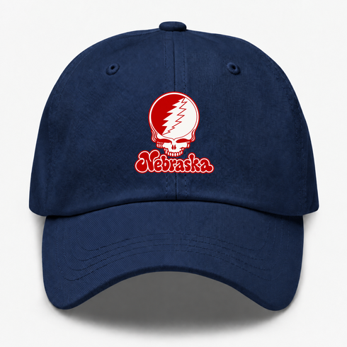 Nebraska Stealie Premium Unisex Dad Hat — Design: Nebraska University of — Navy