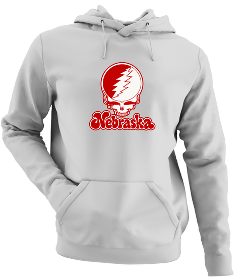 Nebraska Stealie Premium Unisex Hoodie — Design: Nebraska University of — Sport Grey
