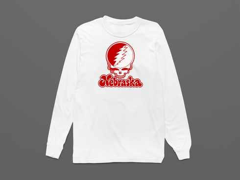 Nebraska Stealie Premium Unisex Long-Sleeve — Design: Nebraska University of — White