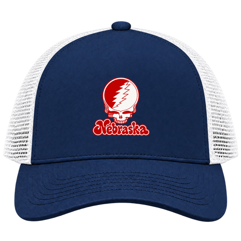 Nebraska Stealie Premium Unisex Trucker Cap — Design: Nebraska University of — Navy/White