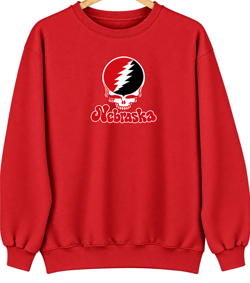 Nebraska Stealie Premium Unisex Crewneck — Design: Nebraska Omaha University of — Red